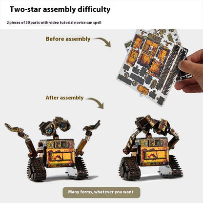 Metal assembly model Wall-E robot – 3D puzzle, DIY handmade mechanical toy