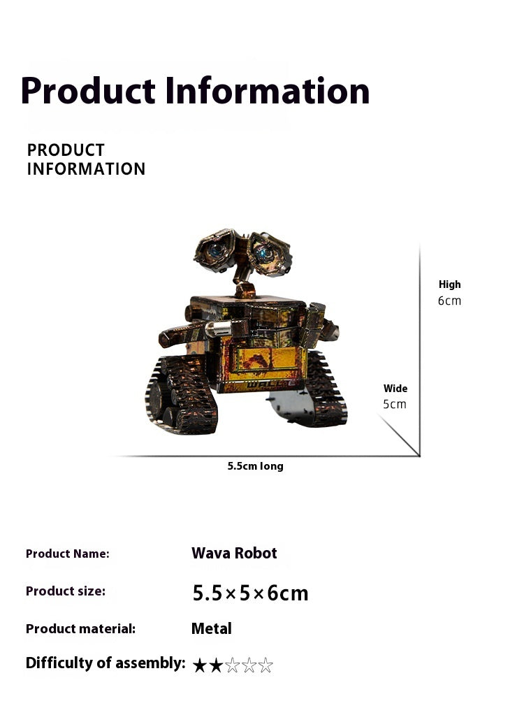 Metal assembly model Wall-E robot – 3D puzzle, DIY handmade mechanical toy