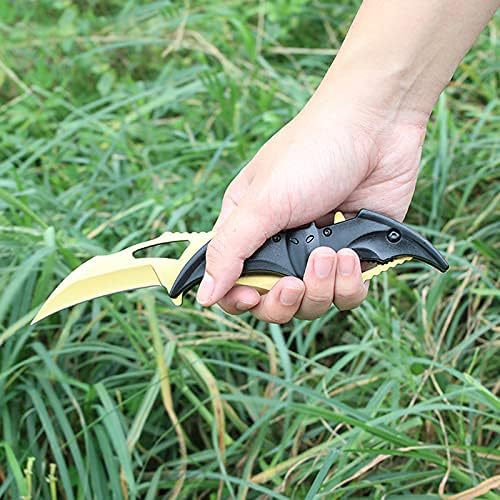 Oeeot Popular color bat modeling, cool blade, outdoor survival tools, combat personal defense supplies, camping, field survival, CS go (gold)