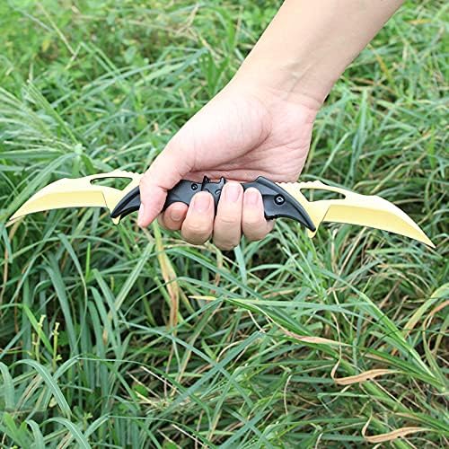 Oeeot Popular color bat modeling, cool blade, outdoor survival tools, combat personal defense supplies, camping, field survival, CS go (gold)