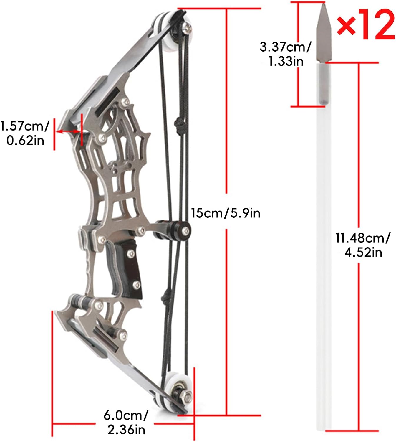 Mini Compound Bow Set Right-Handed Hunting Archery Toy, 12 Arrows, Designed for Practicing Archery and Hunting, Recreation