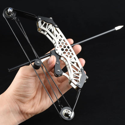 Mini bow and arrow set, composite bow, stainless steel material, catapult bow, archery, outdoor shooting game gift