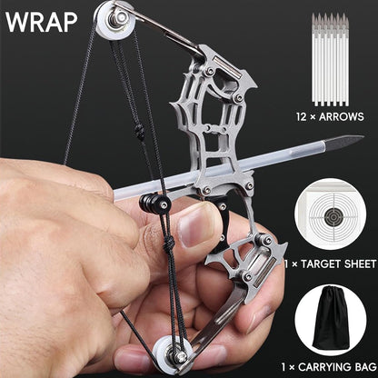 Mini Compound Bow Set Right-Handed Hunting Archery Toy, 12 Arrows, Designed for Practicing Archery and Hunting, Recreation