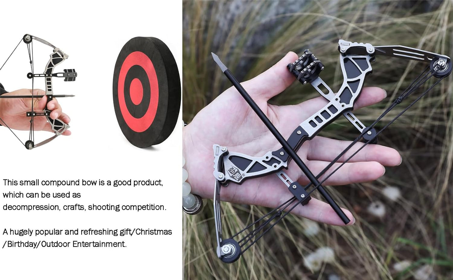 Mini Composite Archery Set Archery Bow Set Hunting Bow RH/LH with EVA Target Hunting Shooting Practice Archery Entertainment Fun