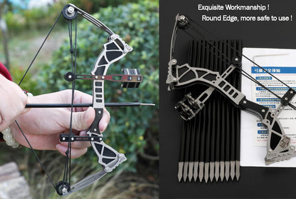 Mini Composite Archery Set Archery Bow Set Hunting Bow RH/LH with EVA Target Hunting Shooting Practice Archery Entertainment Fun