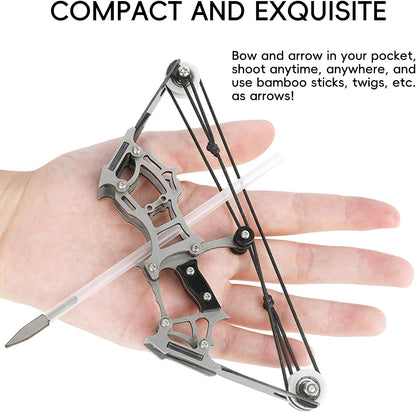 Mini Compound Bow Set Right-Handed Hunting Archery Toy, 12 Arrows, Designed for Practicing Archery and Hunting, Recreation