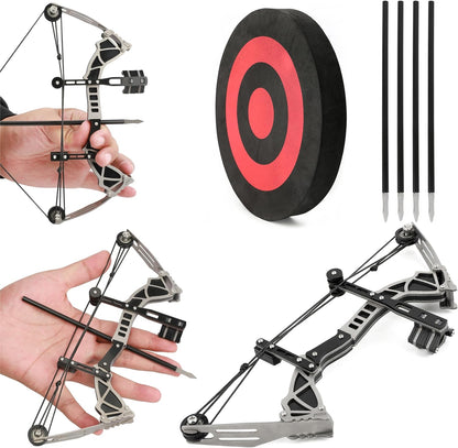 Mini Composite Archery Set Archery Bow Set Hunting Bow RH/LH with EVA Target Hunting Shooting Practice Archery Entertainment Fun