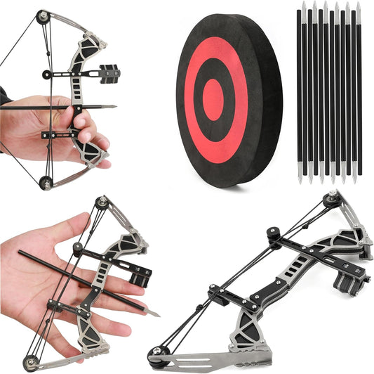 Mini Composite Archery Set Archery Bow Set Hunting Bow RH/LH with EVA Target Hunting Shooting Practice Archery Entertainment Fun