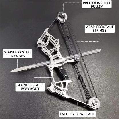 Mini Compound Bow Set Right-Handed Hunting Archery Toy, 12 Arrows, Designed for Practicing Archery and Hunting, Recreation
