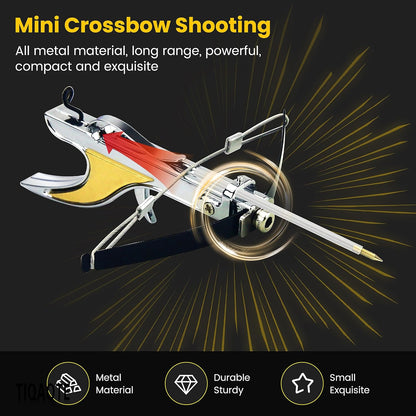 TIQAOTE Crossbow Mini Crossbow Model Bow and Arrow Hunting Outdoor Minor Crossbow Art Craft Collectable for Adult